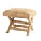Hello Honey® 18.5" Wood & Water Hyacinth Woven Stool